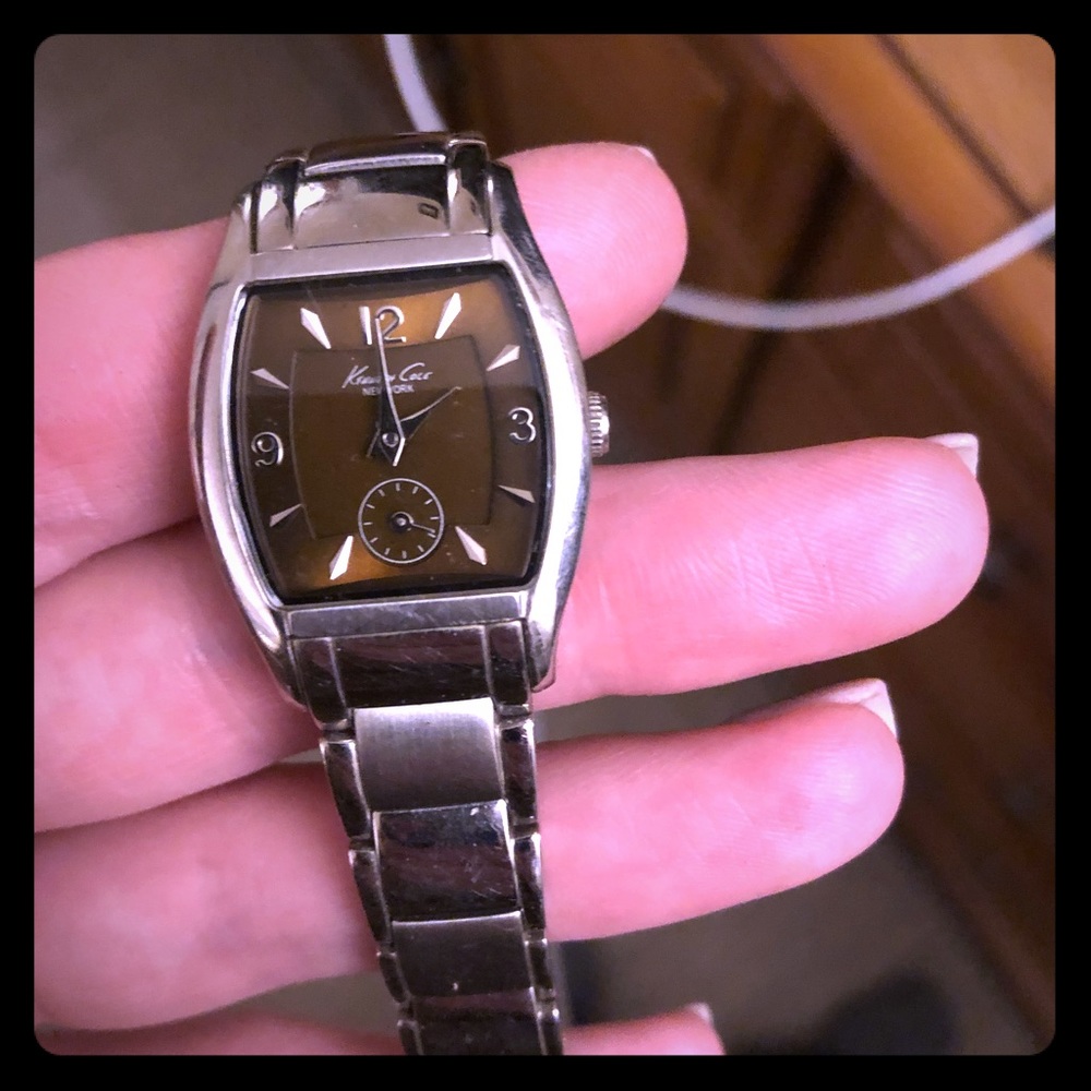 Metal band -Kenneth Cole- watch with brown face